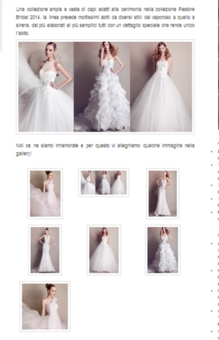 <strong>PASTORE BRIDAL</strong><br />
Collection 2014